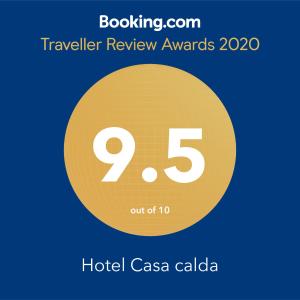 a yellow circle with the number and the text hotel casinocalaza at Hotel Casa calda in Kutaisi