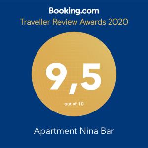 un cercle jaune avec le numéro 9 et le texte des récompenses itinérantes dans l'établissement Apartment Nina Bar, à Bar