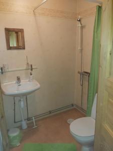 ein Badezimmer mit Waschbecken und Toilette in der Unterkunft Knutstorp Ranch in Tyringe