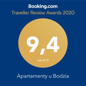 Certifikát, ocenenie alebo iný dokument vystavený v ubytovaní Apartamenty u Bodzia