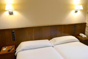 a hotel room with a bed and a television at Hotel Alda Avenida in Santiago de Compostela