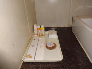 a box sitting on a counter in a room at Pride Ananya Resorts in Puri
