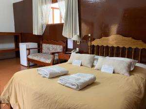 Un pat sau paturi într-o cameră la Hotel Santa Rosa