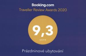Certifikát, hodnocení, plakát nebo jiný dokument vystavený v ubytování Prázdninové ubytování - celý byt jen Váš