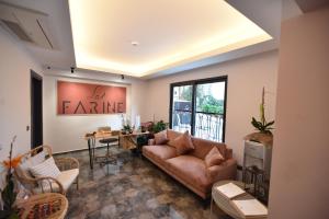 A seating area at La Farine Rooms