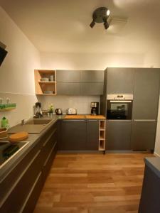 Kuchyň nebo kuchyňský kout v ubytování Apartment an der Furt