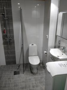 Ванная комната в Kotimaailma Apartments Siljotie