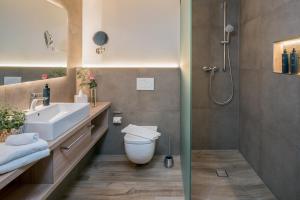 Koupelna v ubytování Hotel Obermaier