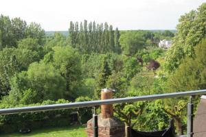 widok na las z balkonu domu w obiekcie AMBOISE, maison de charme au calme w mieście Nazelles