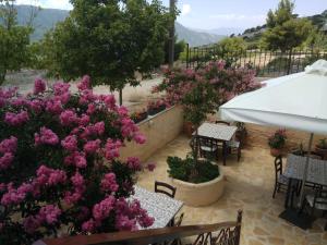 En generel udsigt til bjerge eller udsigt til bjerge taget fra pensionatet