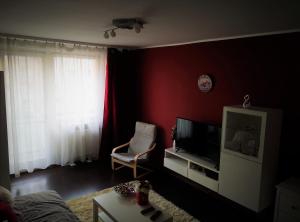 Televízia a/alebo spoločenská miestnosť v ubytovaní Erdőkerülő Apartman