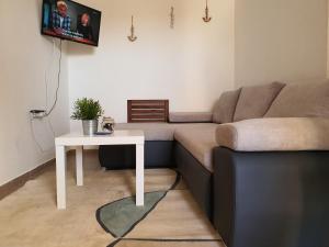 a living room with a couch and a table at Apartmani Bellevue in Vir
