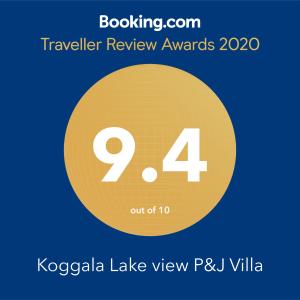 un círculo amarillo con el número. en Koggala Lake view P&J Villa en Koggala