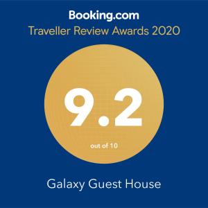 Certifikát, hodnocení, plakát nebo jiný dokument vystavený v ubytování Galaxy Guest House