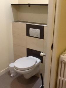 a bathroom with a white toilet in a room at Le Clos Domenat 3 in Brive-la-Gaillarde