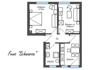 Pöritzsch的住宿－Feriengut Dietzsch，房屋的平面图