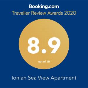 Certificato, attestato, insegna o altro documento esposto da Ionian Sea View Apartment