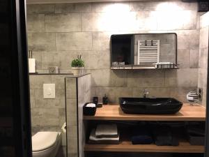 a bathroom with a sink and a toilet at Atelier des Rêves in Vichy