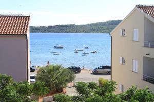 a view of a body of water with boats in it at Villa Srima in Vodice