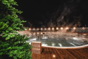 a fountain in a park at night at Марциаль in Tyumen