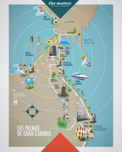 un mapa de las palmas de gran canaria en the matter Meaningful apartments, en Las Palmas de Gran Canaria