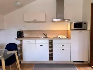 Kuchyň nebo kuchyňský kout v ubytování Gästehaus Seeklause