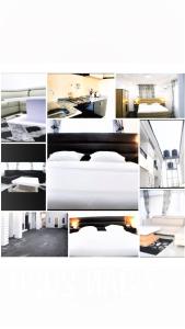 un collage de fotos de un dormitorio en JAYBRITT LUXURY APARTMENT, en Ibadán
