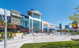 a view of a shopping mall with a fountain at Rose palace in Mississauga