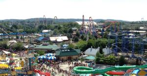 an amusement park with a bunch of rides and people at Holiday Inn Express Harrisburg SW - Mechanicsburg, an IHG Hotel in Mechanicsburg