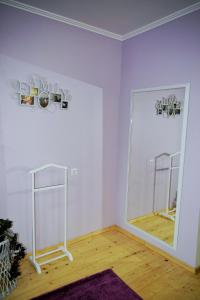 a room with a mirror and a purple rug at Apartments Provence in Chernivtsi