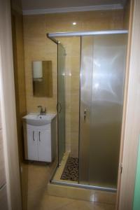 a bathroom with a shower and a sink at Apartments Provence in Chernivtsi +15 photos