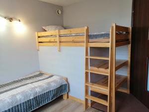 a couple of bunk beds in a room with a bed at Apartament TARA in Solina