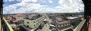 an overhead view of a city street with buildings at Sento Hotel in Keningau