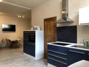 eine Küche mit einem weißen Kühlschrank und einer Spüle in der Unterkunft SAD100 - Gemütliche Monteurwohnungen in Schwandorf in Schwandorf in Bayern + 21 Fotos