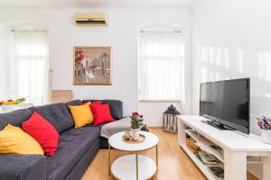 Televízia a/alebo spoločenská miestnosť v ubytovaní Apartman Lussi