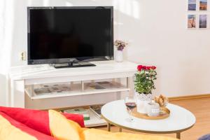 Televízia a/alebo spoločenská miestnosť v ubytovaní Apartman Lussi