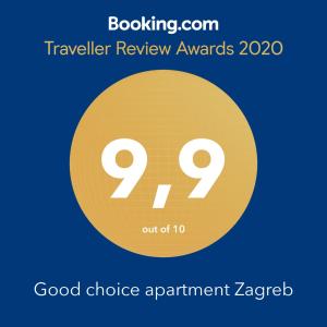 Certifikát, ocenenie alebo iný dokument vystavený v ubytovaní Good choice apartment Zagreb