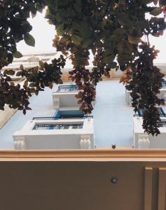 a view of a building from under a tree at Bahar Boutique Hotel in Thessaloniki