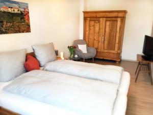 Postel nebo postele na pokoji v ubytování Apartments am Park