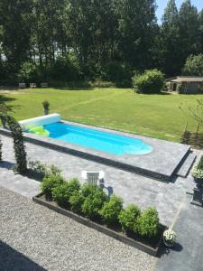 a swimming pool in the middle of a yard at 't Gorsje in Goedereede