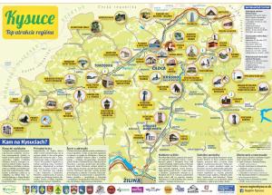 a map of the huahine attractions at Apartmán Karin in Oščadnica