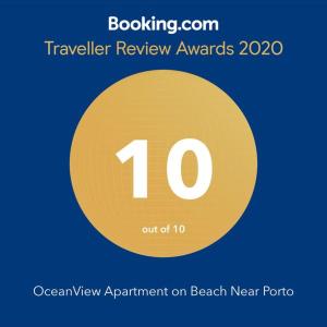 a yellow sign with the number ten on it at OceanView Apartment on Beach Near Porto in Vila Nova de Gaia