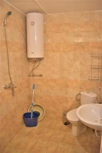a bathroom with a toilet and a sink at Bungalows Dani in Kamchia