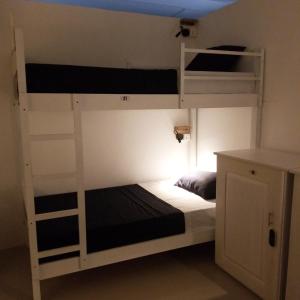 a bedroom with two bunk beds in a room at Mega Hostel in Mirissa