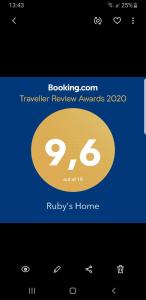 Certifikát, hodnocení, plakát nebo jiný dokument vystavený v ubytování Ruby's Home