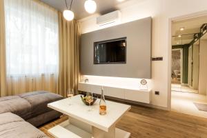 A television and/or entertainment centre at SCA Sofia City Apartments