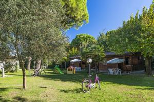カヴァッリーノ・トレポルティにあるAppartamenti & Bungalows Luca Angiolinの家の庭に駐輪した自転車2台