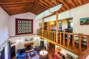 an overhead view of a living room and dining room at Casa da Cascata in Furnas