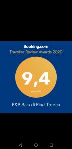 une capture d’écran d’un écran téléphonique avec le numéro dans l'établissement B&B Baia di Riaci Tropea, à Santa Domenica
