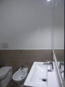 een badkamer met een wastafel en een toilet bij Agriturismo Tenuta Bettozza in Sasso Marconi
